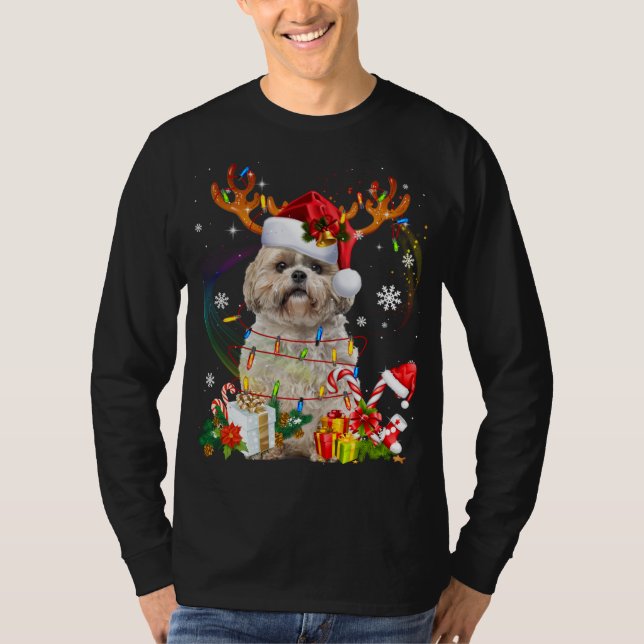 Camiseta Divertidas luces de los Navidades de renos de los  (Anverso)