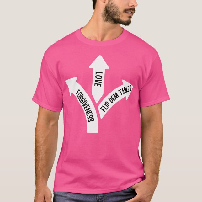 Camiseta Divertidas mesas de volteo de la Biblia Chiste cri (Anverso)