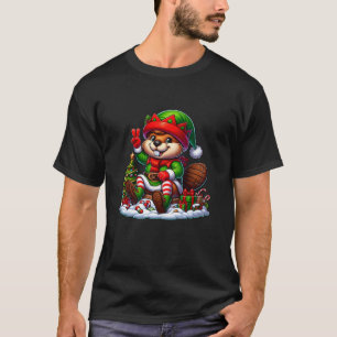 Camiseta Divertidas mujeres Navidades de castores de la man