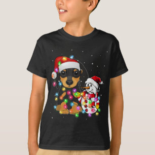 Camiseta Divertidas Navidades de perros de Dachshund Encend