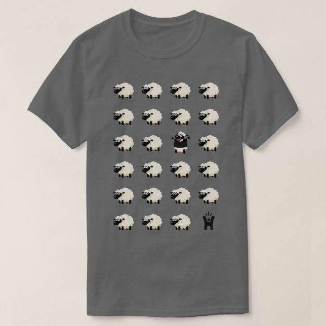 Camiseta Divertidas ovejas negras HappyMe (Diseño del anverso)
