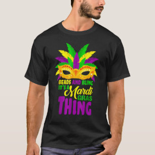 Camiseta Divertidas perlas de Mardi Gras en Guay Y Bling Ma