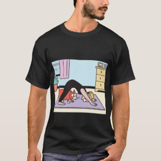 Camiseta Divertidas posturas de yoga en casa Gato y perro p