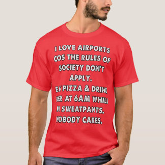 Camiseta divertidas reglas de comida de aeropuerto 