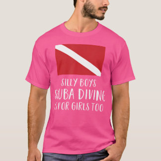 Camiseta Divertidas Scuba Buceo Bandera Scuba Chicas Mujere