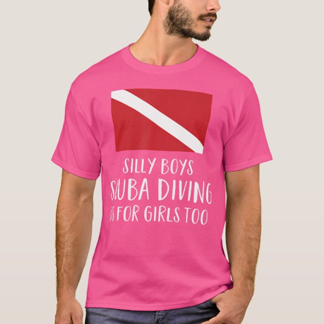 Camiseta Divertidas Scuba Buceo Bandera Scuba Chicas Mujere (Anverso)