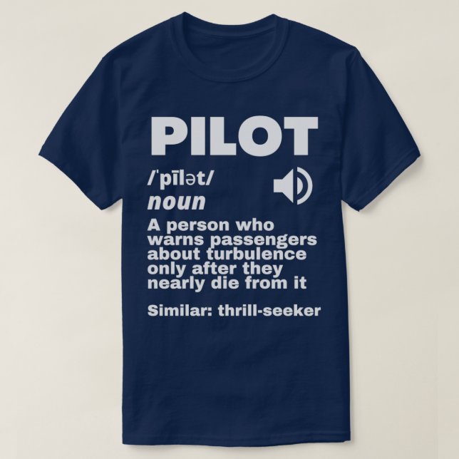 Camiseta Divertidas turbulencias en la definición del pilot (Diseño del anverso)