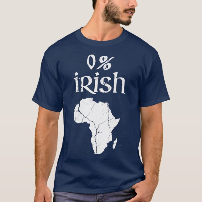 Camiseta Divertido 0 por ciento de ropas africanas irlandes (Anverso)