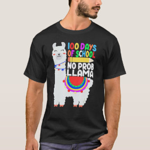 Camiseta Divertido 100 Días De Escuela No Prob-llama Llama 