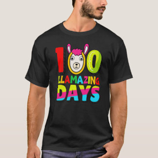 Camiseta Divertido 100 Días Llamazing Llama Maestro 100º Dí