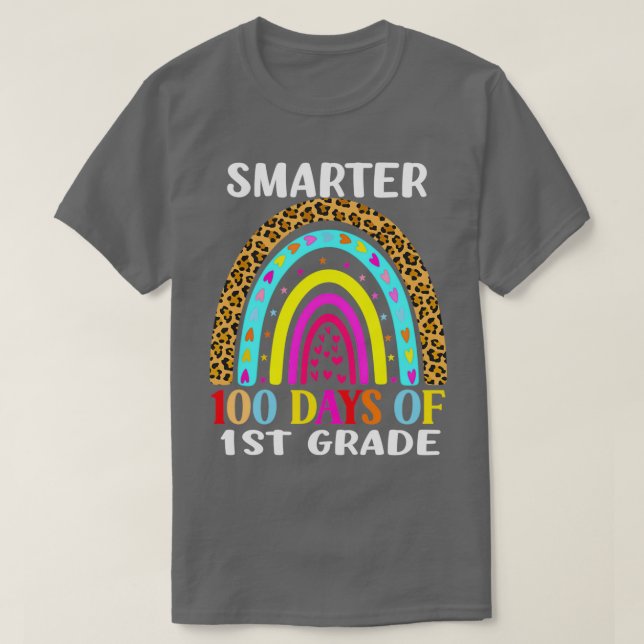 Camiseta Divertido 100 días más inteligente 1er grado 100º  (Diseño del anverso)