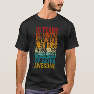Camiseta Divertido 10 años de la novela de cumpleaños Old M
