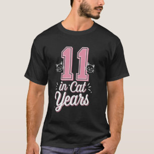 Camiseta Divertido 11 en años de gato, divertido tema de ga