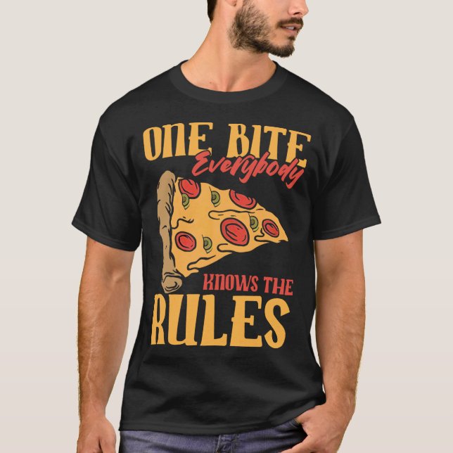 Camiseta Divertido 1 Bites Pizza Todos conocen las reglas d (Anverso)