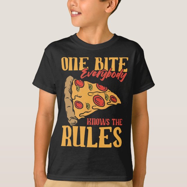 Camiseta Divertido 1 Bites Pizza Todos conocen las reglas d (Anverso)