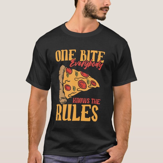 Camiseta Divertido 1 Bites Pizza Todos conocen las reglas d (Anverso)