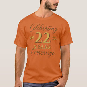 Camiseta Divertido 22 años de matrimonio 2000 22ª Boda Anni