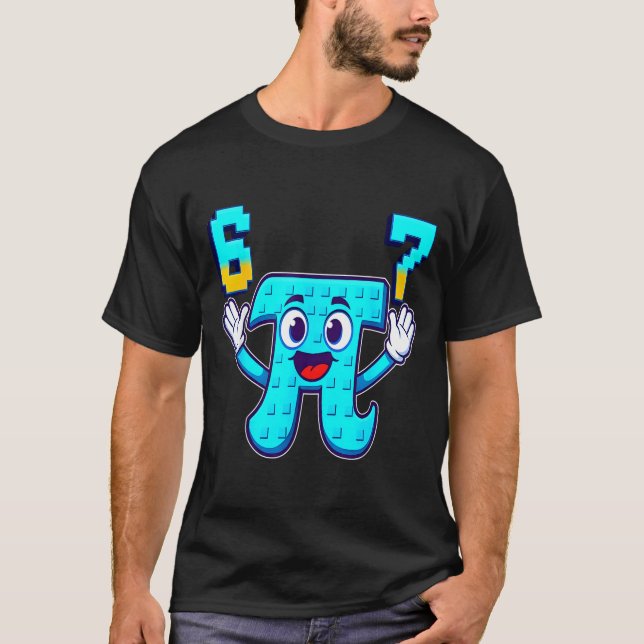 Camiseta Divertido 3.14 6 7 meme nerd matemático genz brain (Anverso)