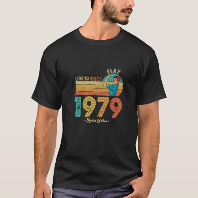 Camiseta Divertido 43º Cumpleaños Mayo 1979 Leyenda Desde 1 (Anverso)