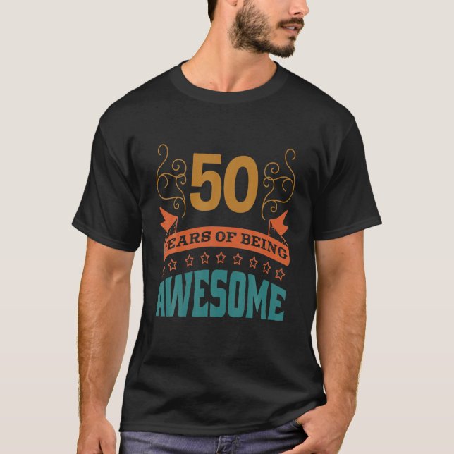 Camiseta Divertido 50 Años Día B Diciendo Chiste De 50 Años (Anverso)