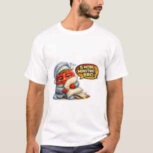 Camiseta Divertido 5 Minutos Más Hermano Manta Perezoso Mañ