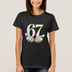 Camiseta Divertido 67 Mano Seis Siete Meme Gen Alpha Argot 
