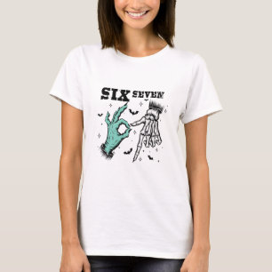 Camiseta Divertido 67 Meme Espeluznante Esqueleto Seis Siet