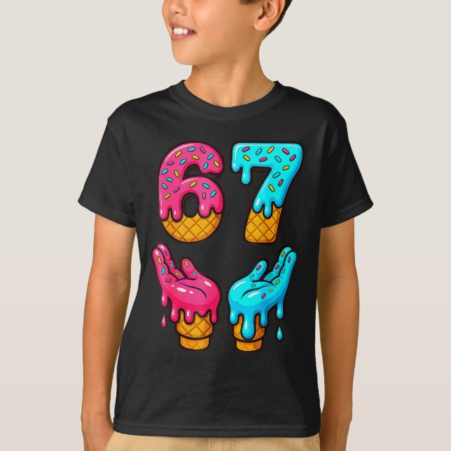 Camiseta Divertido 6 7 67 Seis Siete Meme (Anverso)