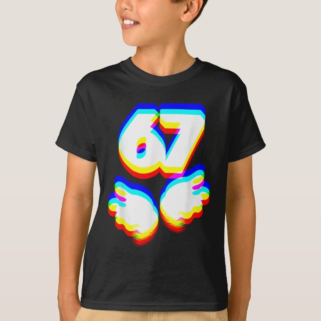 Camiseta Divertido 6 7 Meme Gen Alpha jerga Seis Siete Edm  (Anverso)