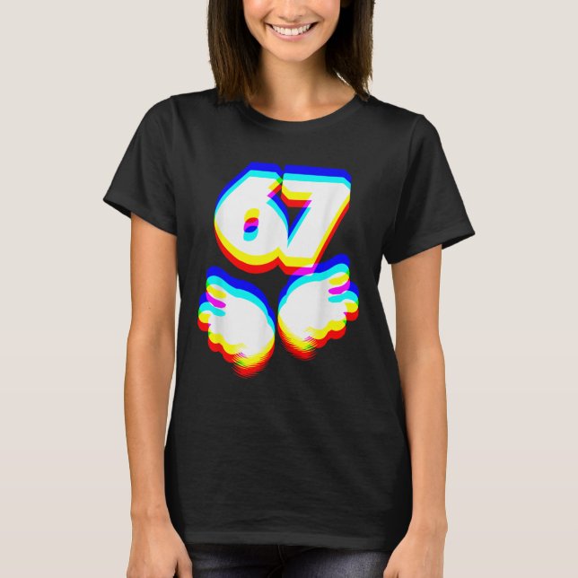 Camiseta Divertido 6 7 Meme Gen Alpha jerga Seis Siete Edm  (Anverso)