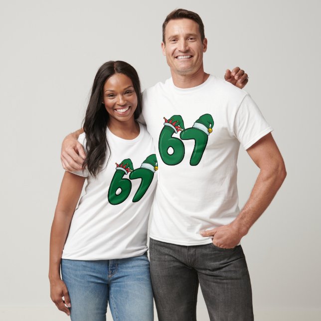 Camiseta Divertido 6 7 Sombrero de Elfos Navidad  (Unisexo)