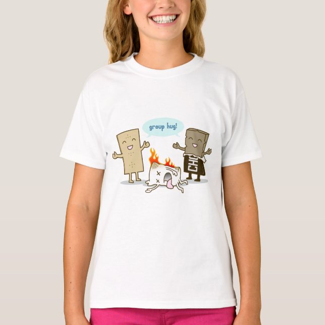 Camiseta Divertido - abrazo del grupo de S'Mores (Anverso)