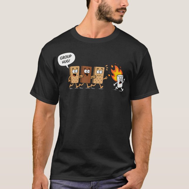 Camiseta Divertido Abrazo Grupal de S'Mores de Camping Malv (Anverso)