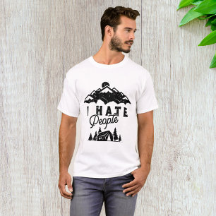 Camiseta Divertido acampamiento antisocial que odio a la ge
