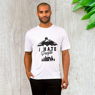 Camiseta Divertido acampamiento antisocial que odio a la ge