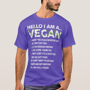 Camiseta Divertido activismo vegano Vegetario Hola soy Vega