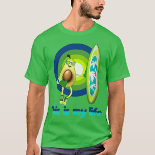 Camiseta divertido aguacate surf me encanta esta fruta