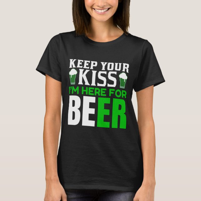 Camiseta Divertido aguanta tu beso con humor Fiesta del Día (Anverso)