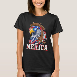 Camiseta Divertido Águila Mullet 4 De Julio Bandera Estadou