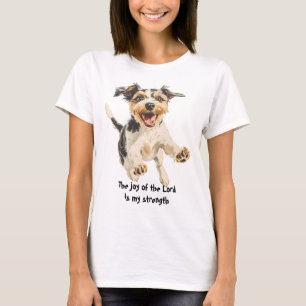Camiseta Divertido alegre y aterradora escritura de perro