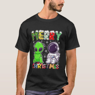 Camiseta Divertido Alien Santa Astronauta Espacio Feliz Nav