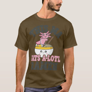 Camiseta Divertido Amante De Ramen Ma Cute Axolotl Comiendo