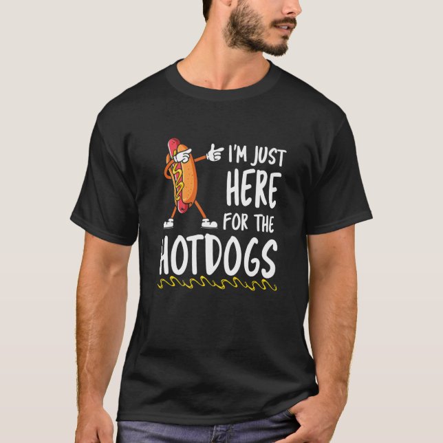Camiseta Divertido amante del perro caliente estoy aquí par (Anverso)