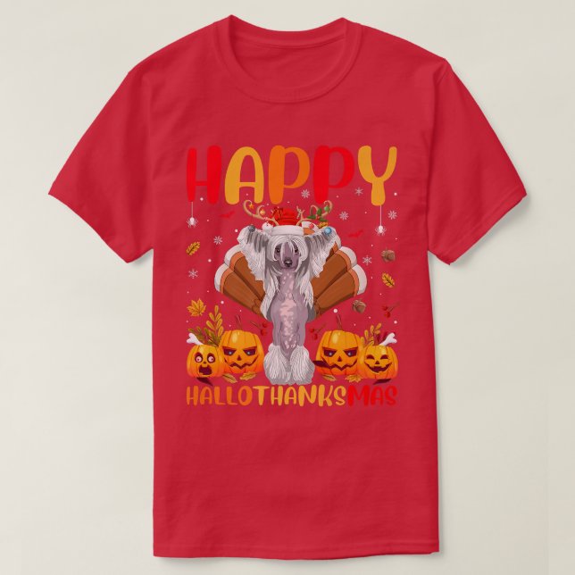 Camiseta Divertido amante del perro feliz chino de crema ho (Diseño del anverso)