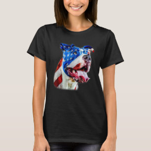 Camiseta Divertido American Pit Bull Terrier Bandera de EE.