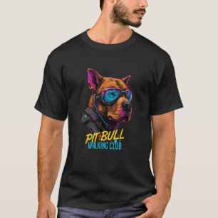 Camiseta Divertido American Pit Bull Terrier Ciberpunk Cami