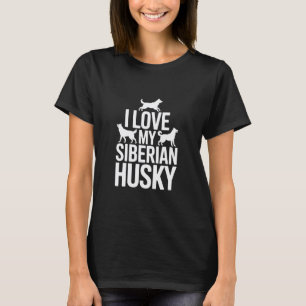 Camiseta Divertido Amo a Mi Amante de Mascotas Husky Siberi