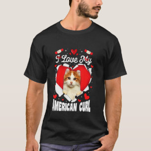 Camiseta Divertido amo a mi gato American Curl de San Valen