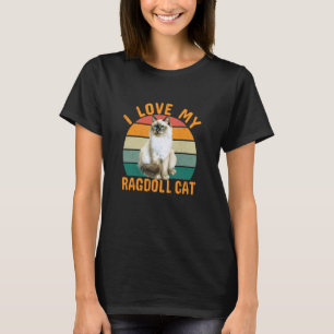 Camiseta Divertido amo a mi gato Ragdoll retro vintage gato