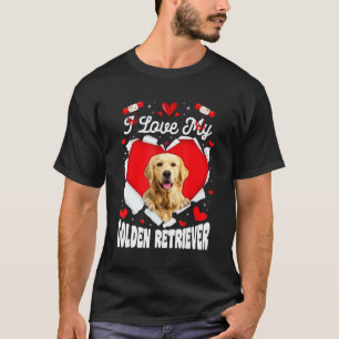 Camiseta Divertido Amo A Mi Perro De San Valentín Retriever
